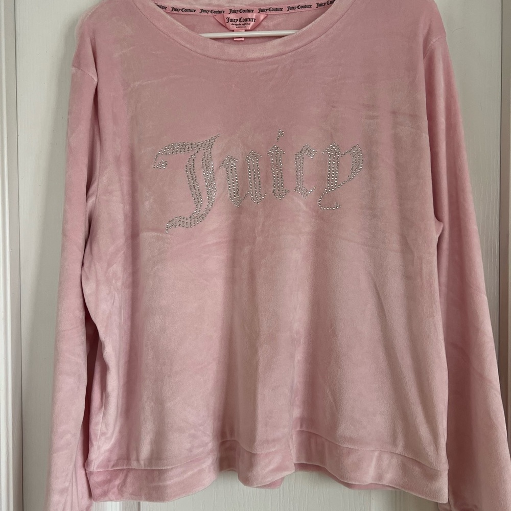 Juicy Couture Blush Pink Rhinestone Logo Pajama Top